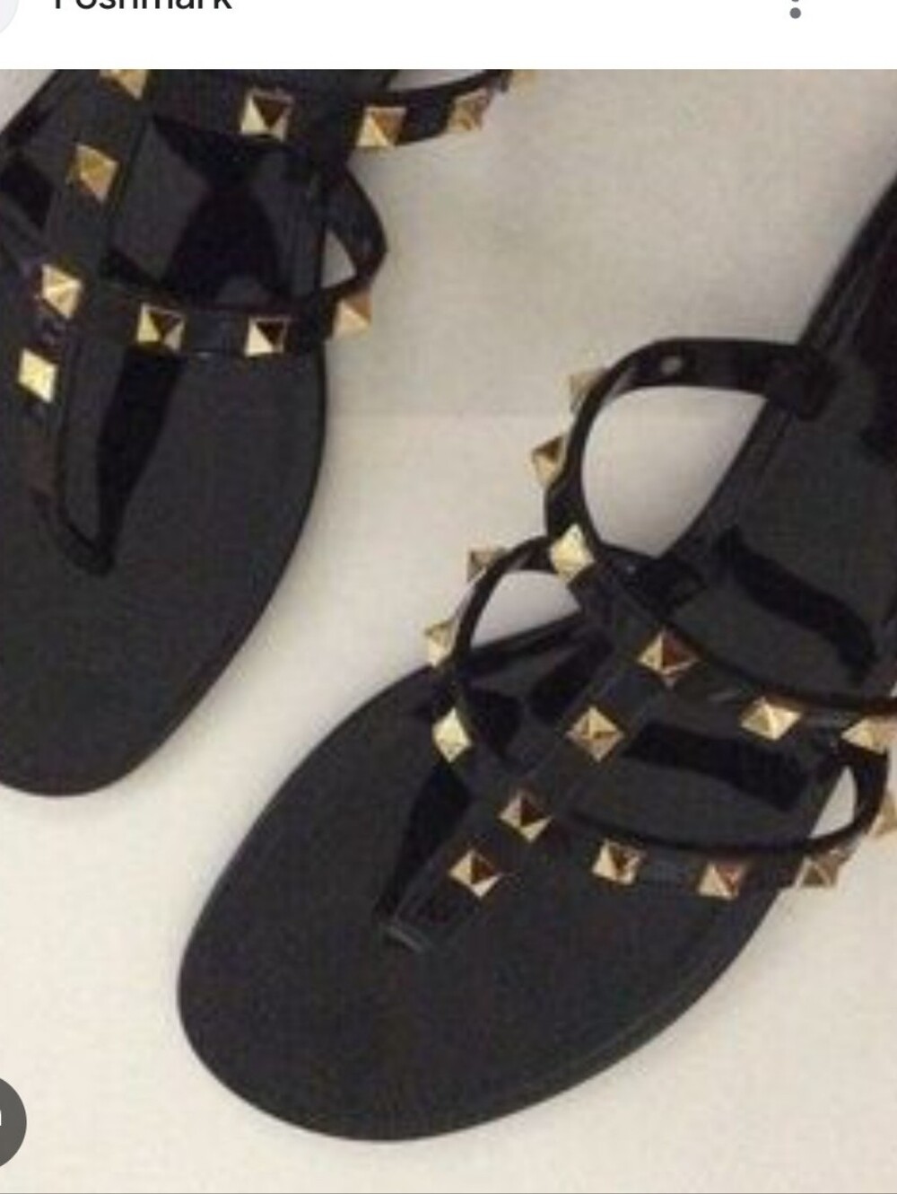 Olivia & Kate  Black Jelly Rivet Flip Flop Sandals Size 6 NWT